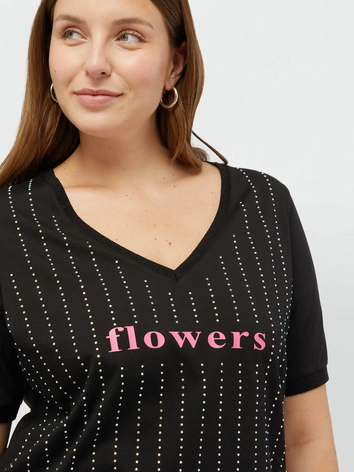 Fiorella Rubino Top E T-Shirt|T-shirt Con Scritta E Strass