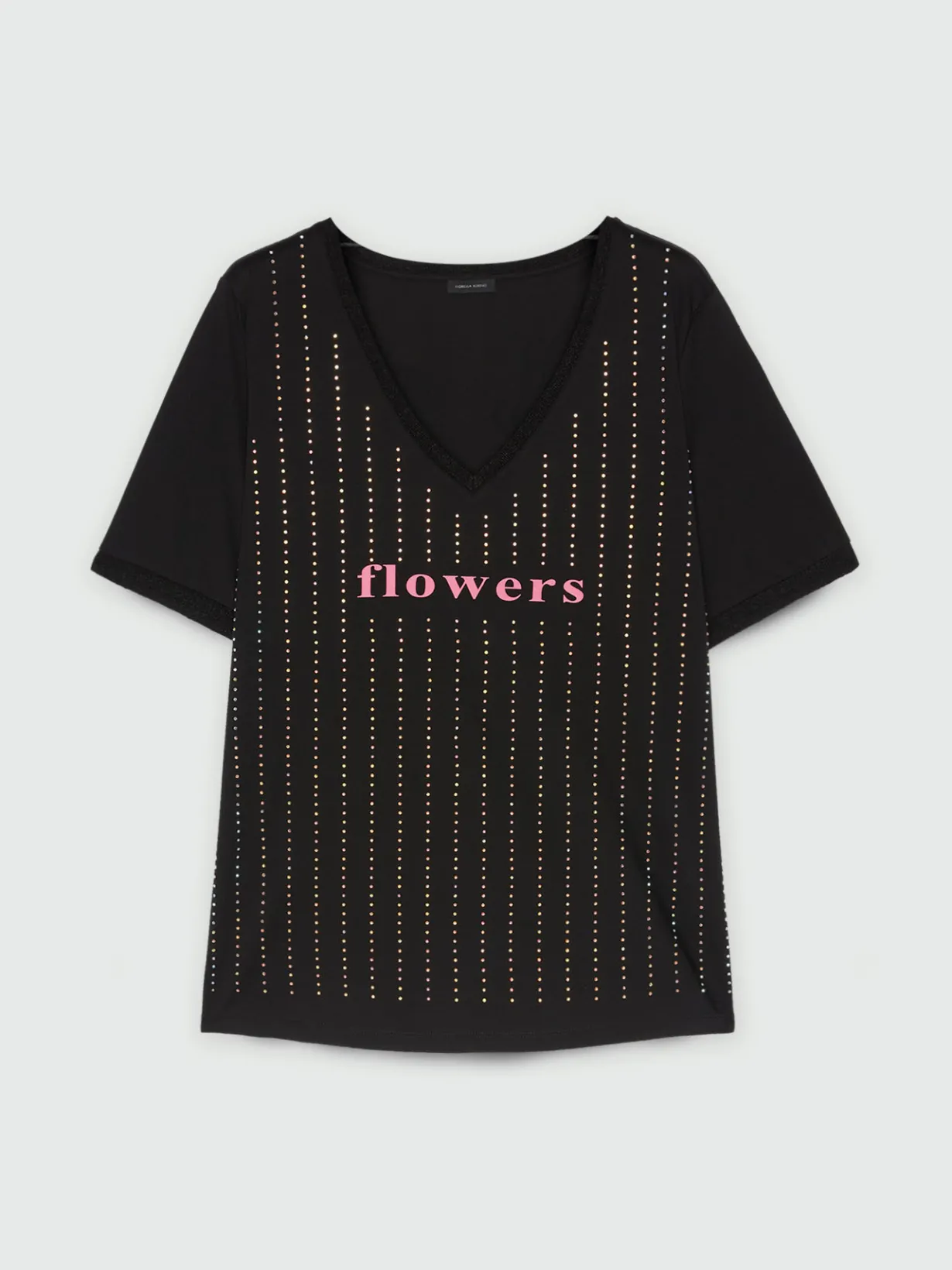 Fiorella Rubino Top E T-Shirt|T-shirt Con Scritta E Strass