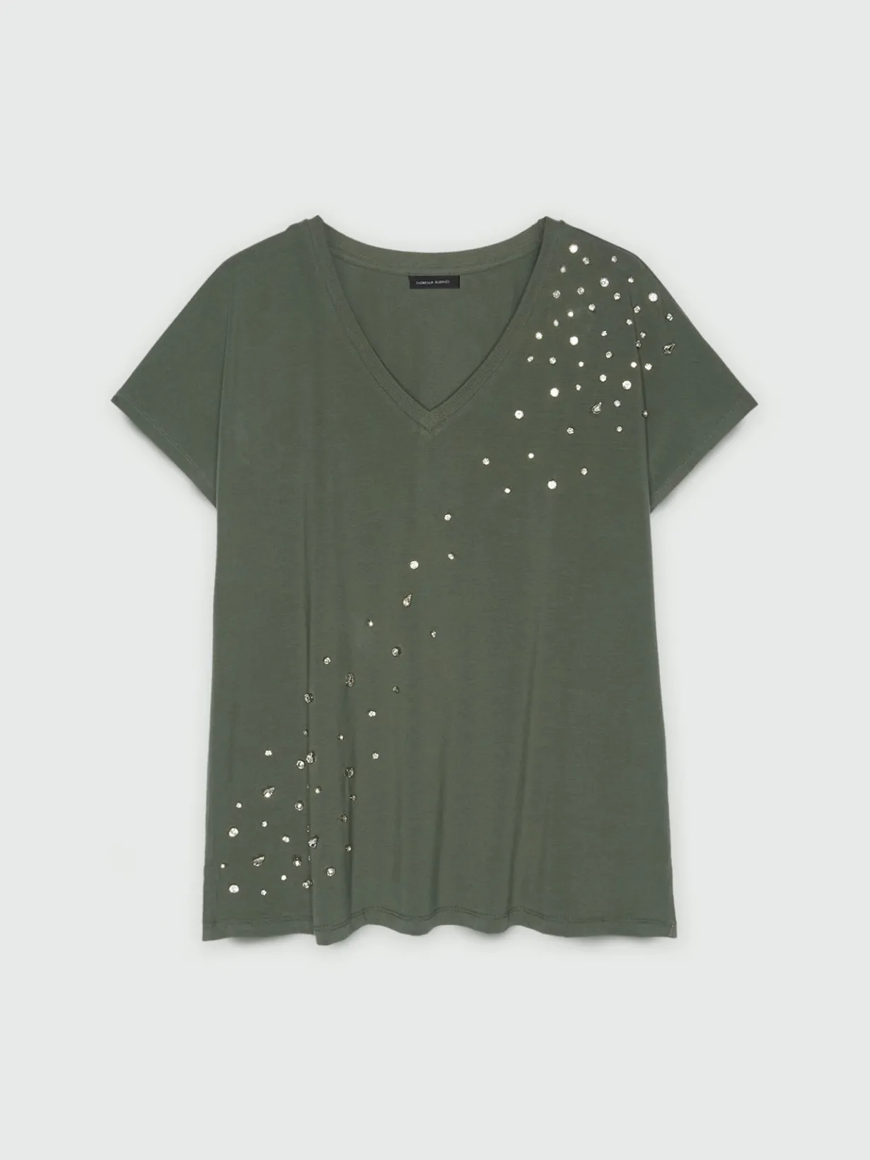 Fiorella Rubino Top E T-Shirt|T-shirt Con Strass Ricamati