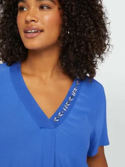 Fiorella Rubino Top E T-Shirt|T-shirt In Viscosa LENZING™ ECOVERO™ Con Ricamo