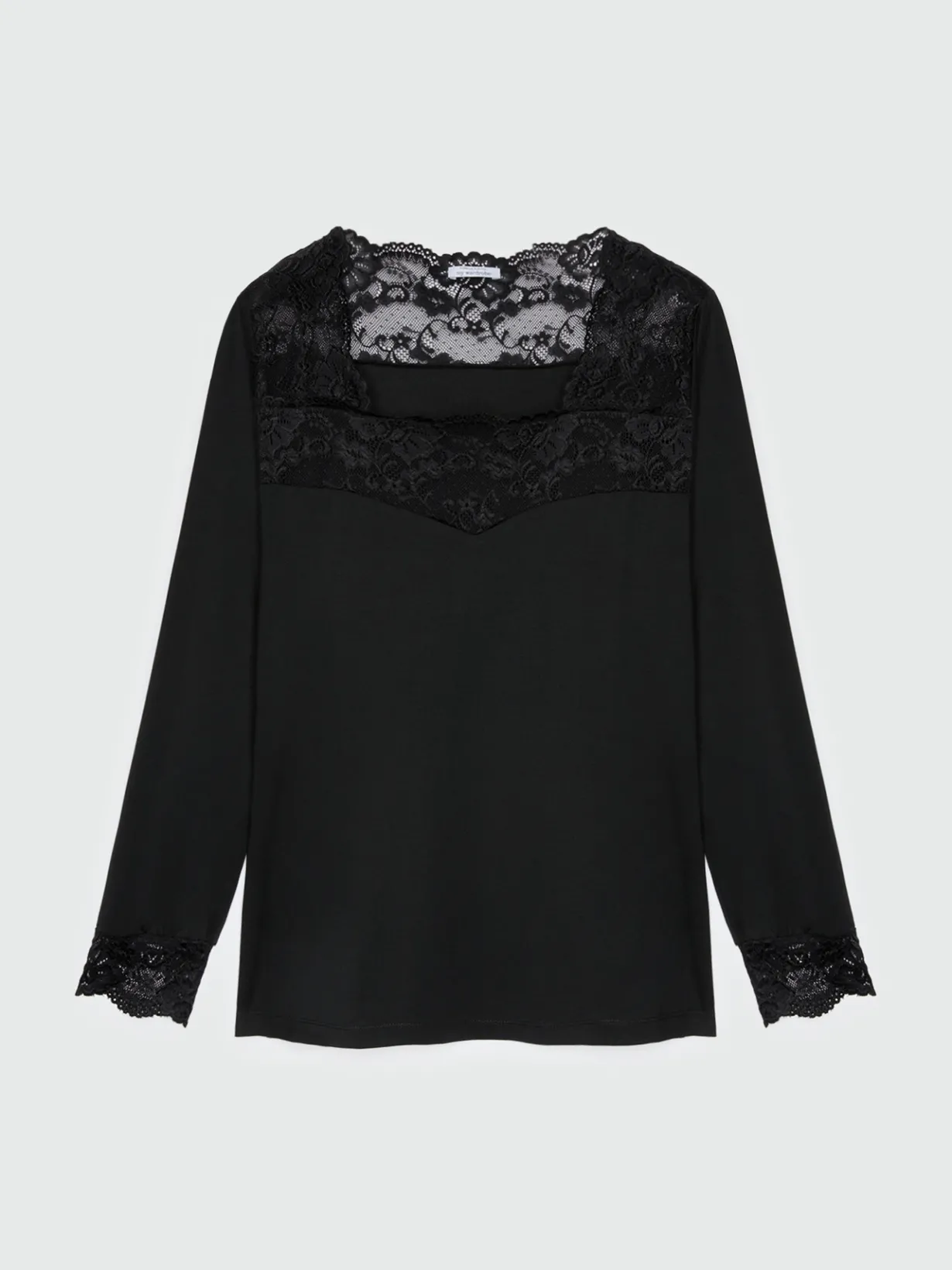 Fiorella Rubino Top E T-Shirt|T-shirt Maniche Lunghe Con Pizzo