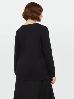 Fiorella Rubino Top E T-Shirt|T-shirt Maniche Lunghe In Due Tessuti