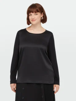 Fiorella Rubino Top E T-Shirt|T-shirt Maniche Lunghe In Due Tessuti