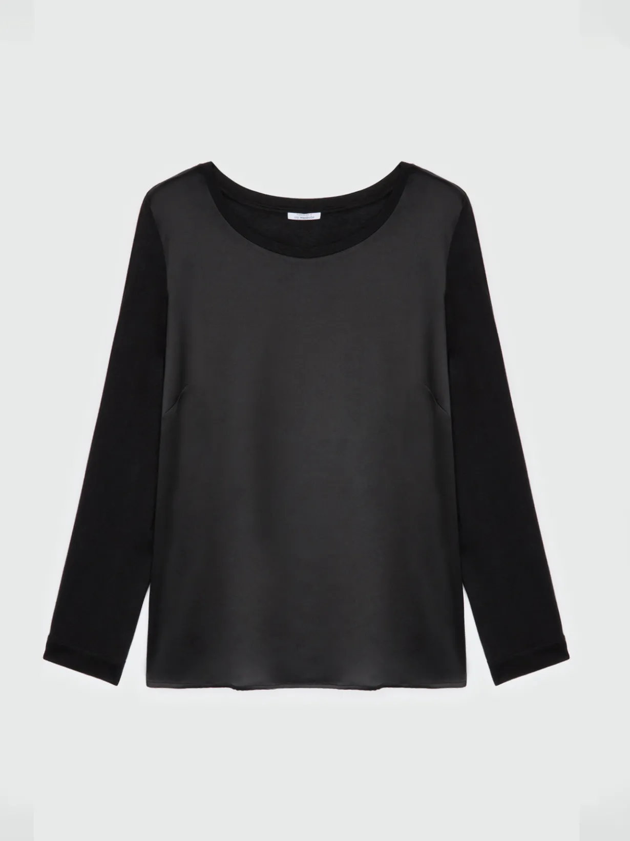 Fiorella Rubino Top E T-Shirt|T-shirt Maniche Lunghe In Due Tessuti