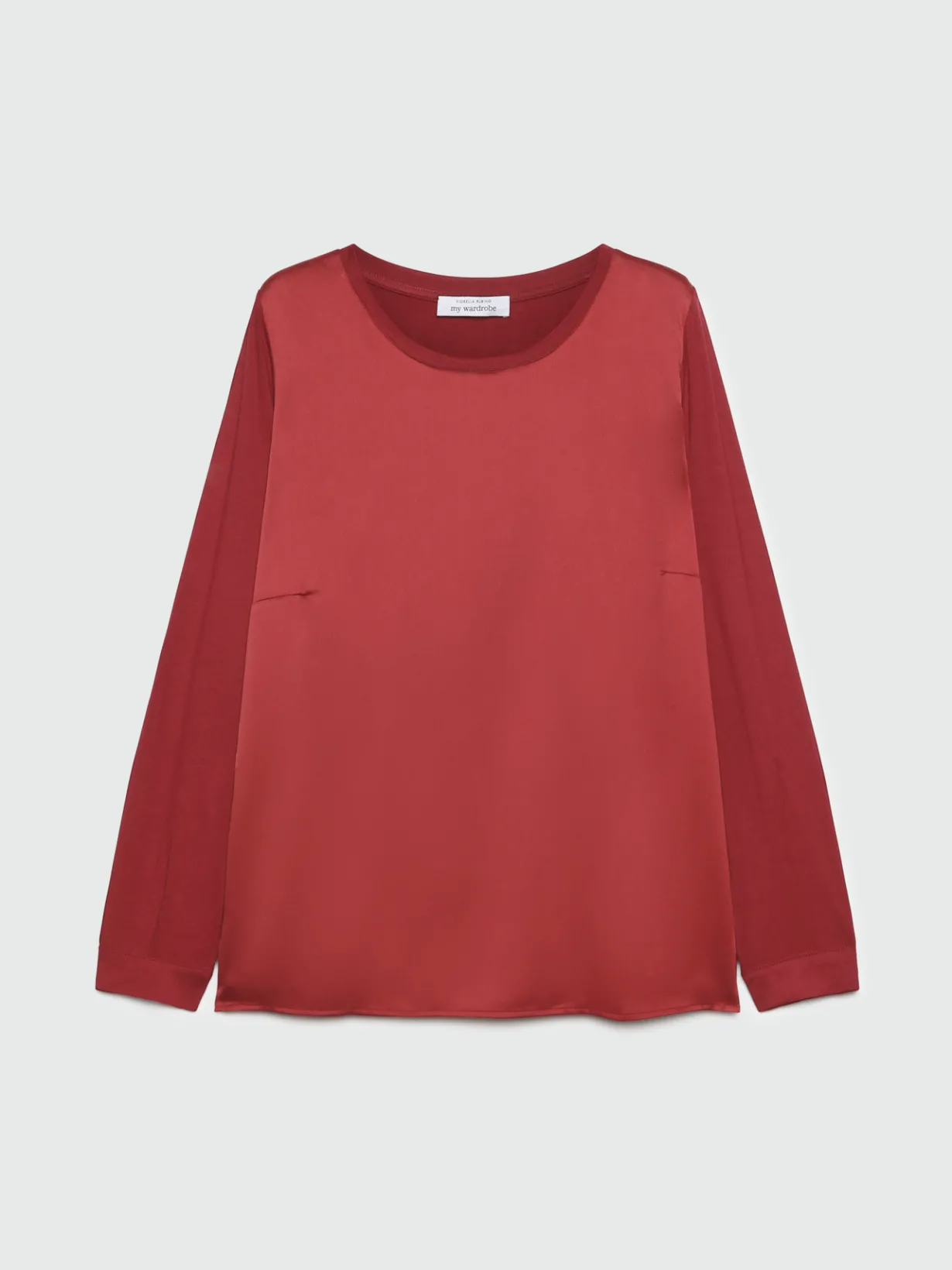 Fiorella Rubino Top E T-Shirt|T-shirt Maniche Lunghe In Due Tessuti