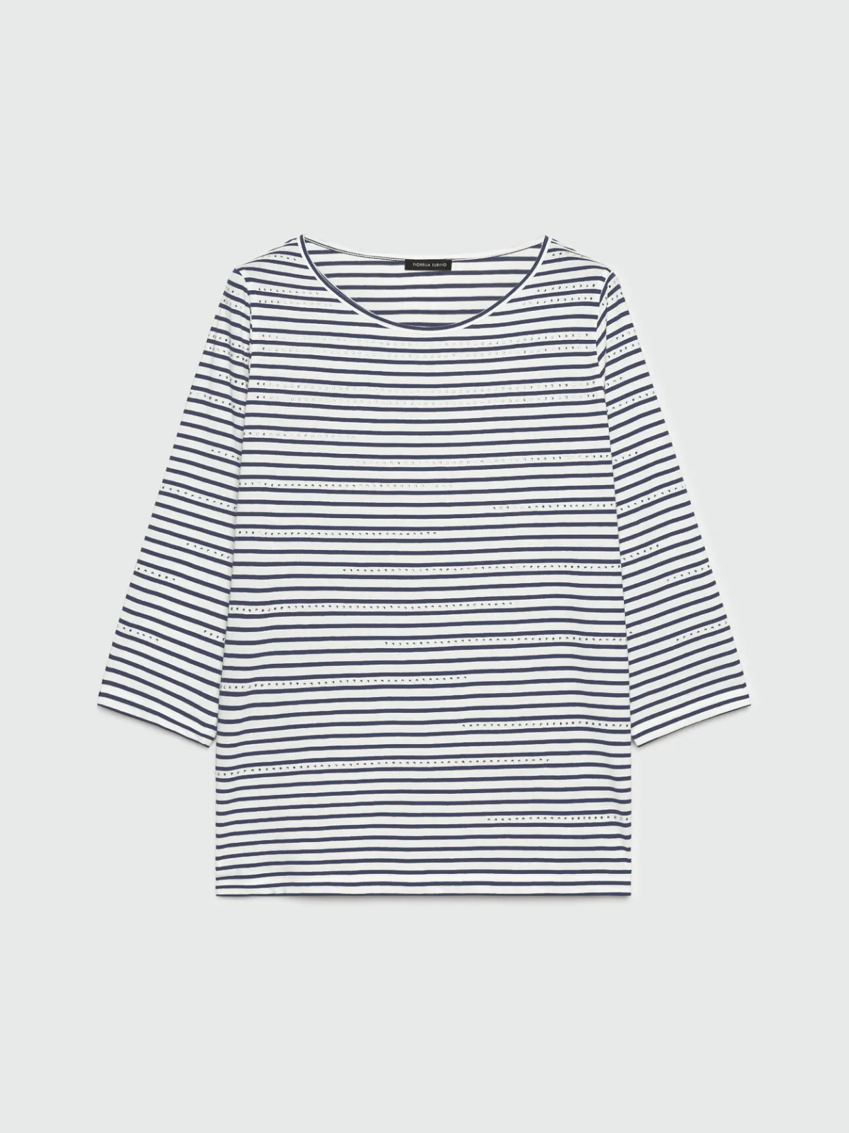 Fiorella Rubino Top E T-Shirt|T-shirt Rigata Con Strass