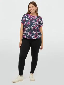 Fiorella Rubino Top E T-Shirt|T-shirt Stampata In Due Tessuti