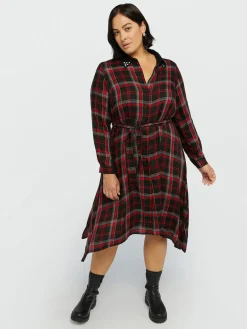 Fiorella Rubino Vestiti|Vestito A Quadri Tartan Con Borchie