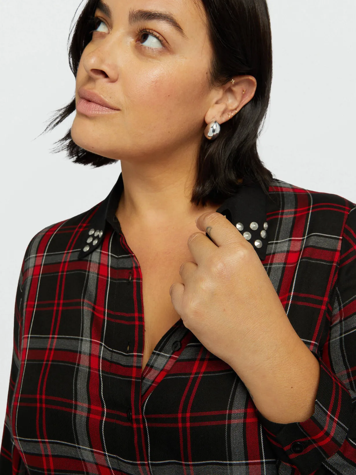 Fiorella Rubino Vestiti|Vestito A Quadri Tartan Con Borchie