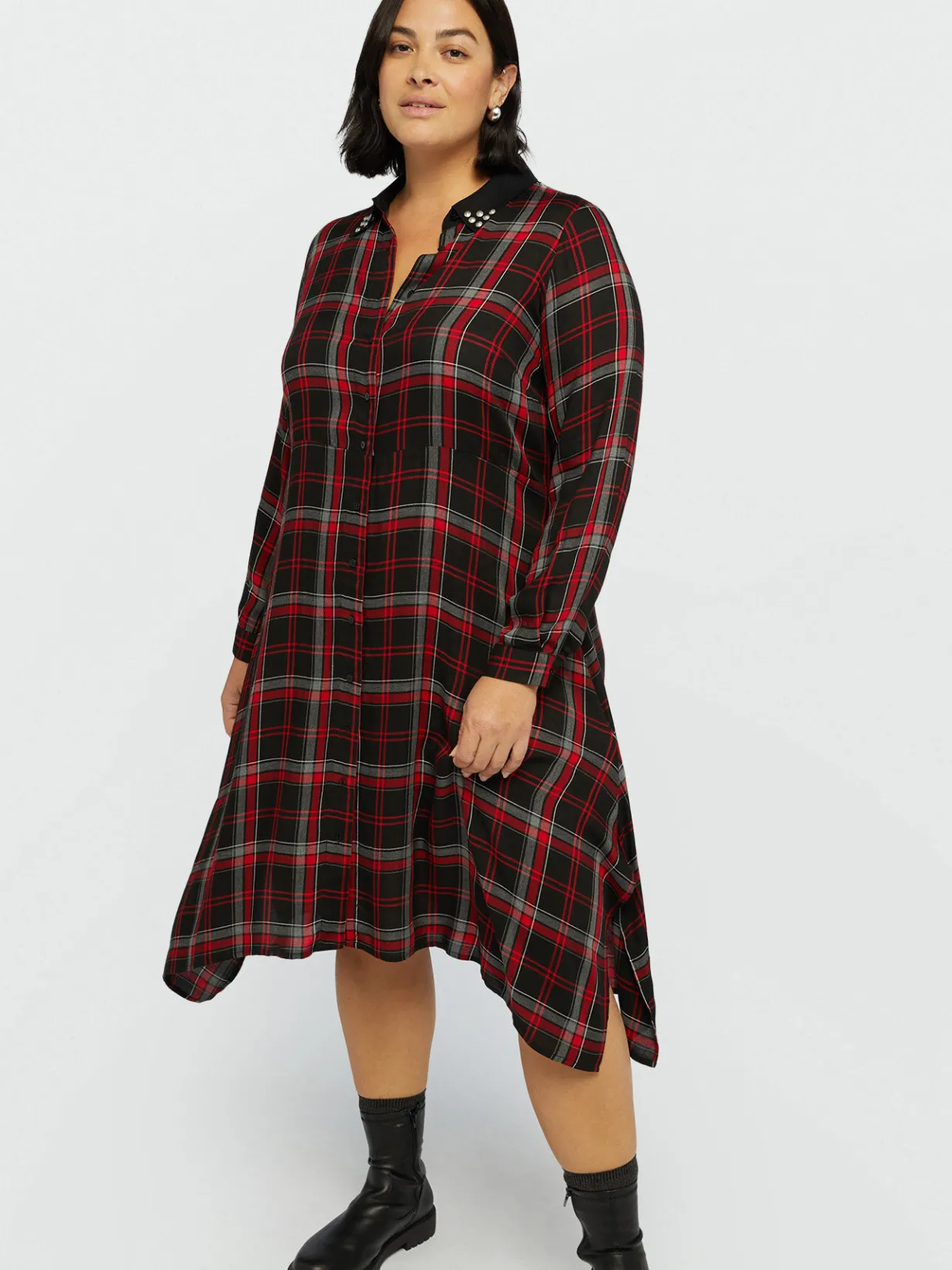 Fiorella Rubino Vestiti|Vestito A Quadri Tartan Con Borchie