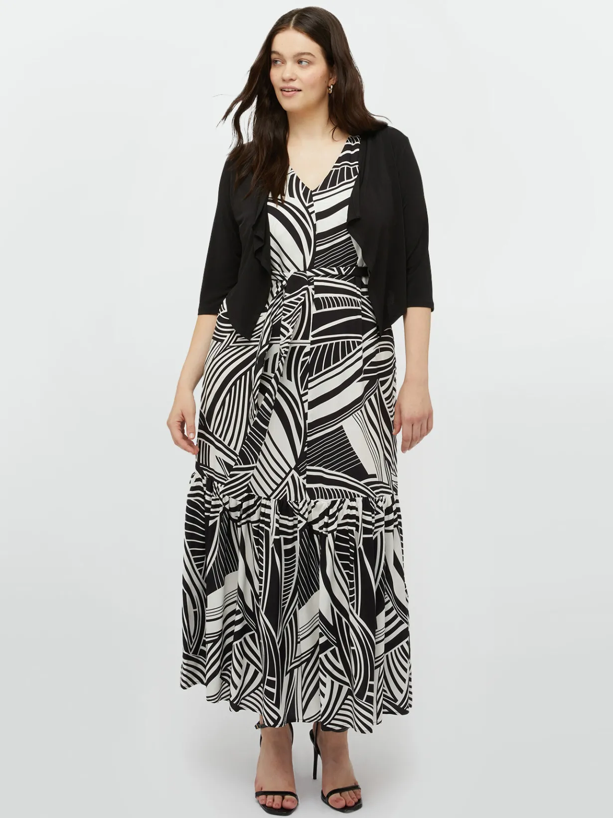 Fiorella Rubino Vestiti|Vestito Lungo Stampa Black And White