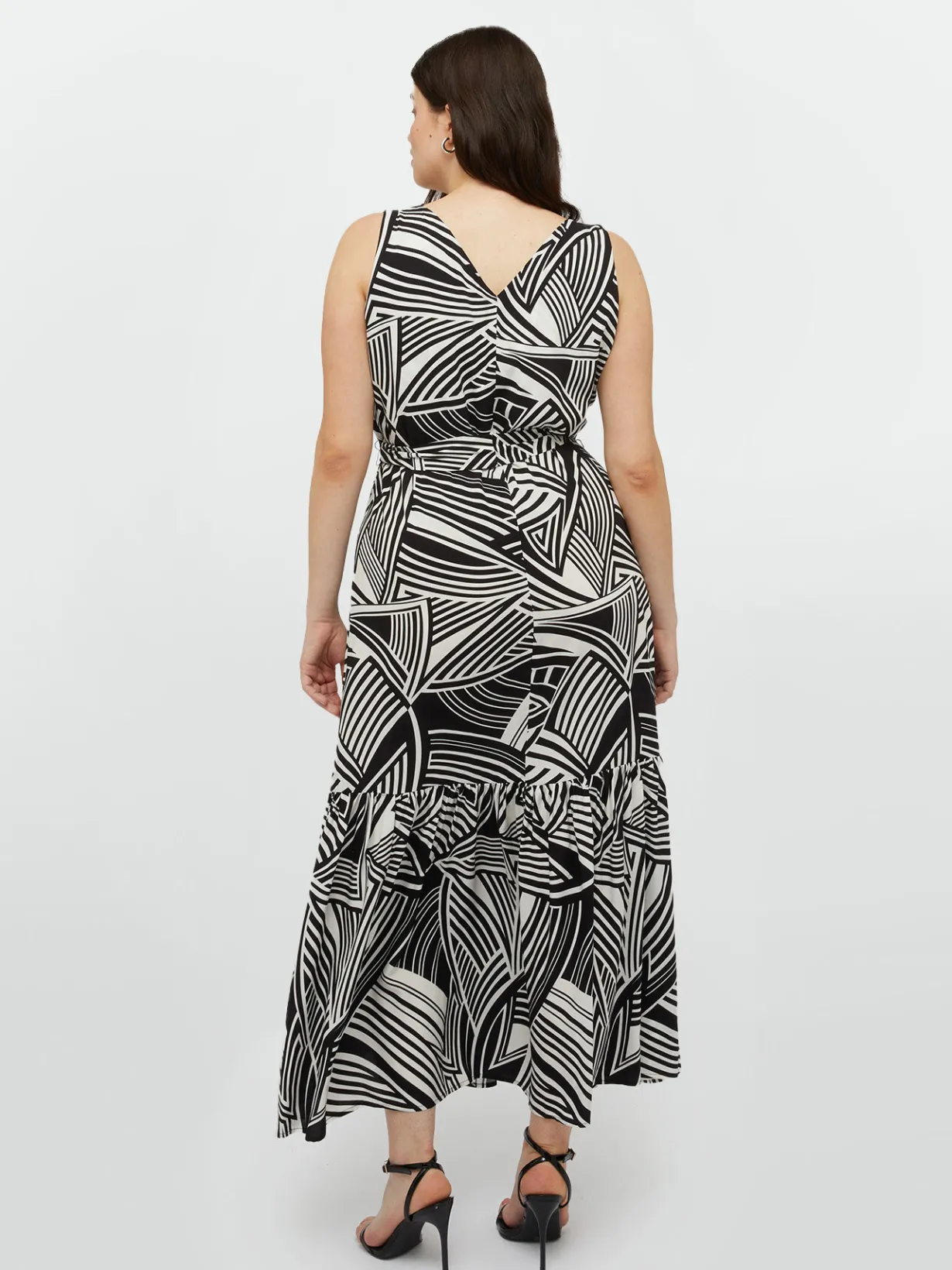 Fiorella Rubino Vestiti|Vestito Lungo Stampa Black And White