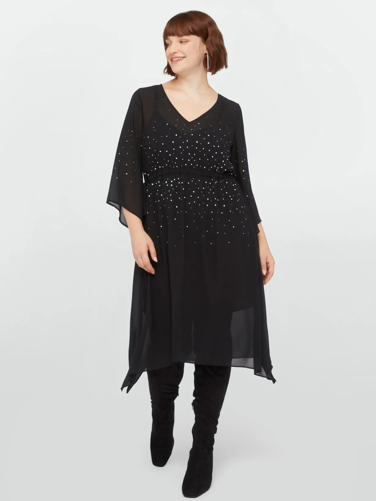 Fiorella Rubino Vestiti|Vestito Midi Con Punti Luce